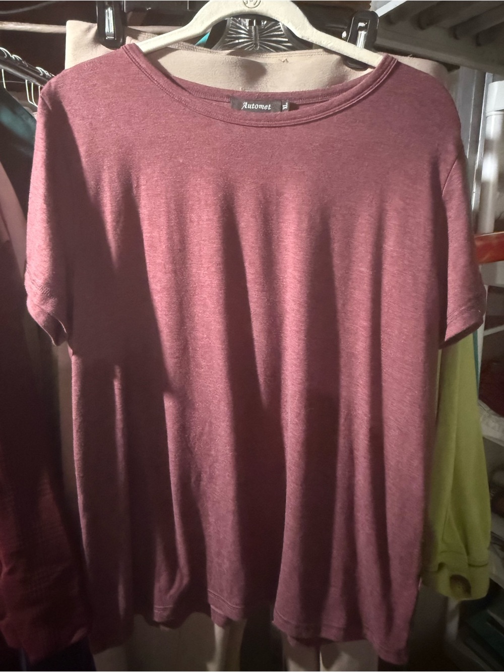 Automot Women’s Short Sleeve Crew Tee - Burgundy